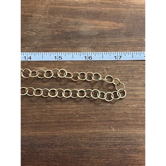 Stella & Dot Gold Link Chain Necklace with Clear Glass Orb Pendant with Snake - Picture 5 of 5